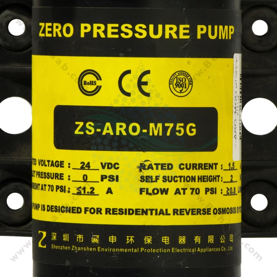 پمپ تصفیه آب خانگی ZS-ARO-M75G - ZERO ZS-ARO-M75G 24V DC Water Booster Pump for  Reverse Osmosis