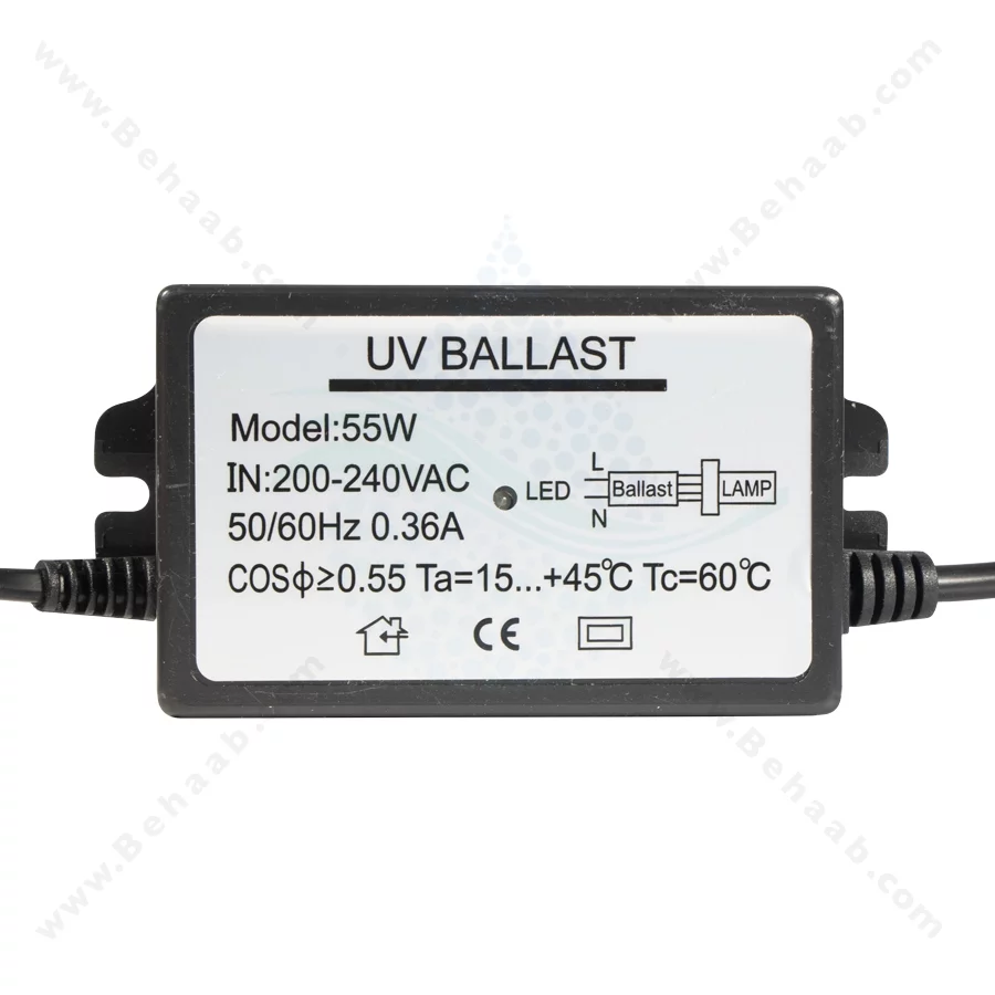 آداپتور UV صنعتی 55 وات 1 سر سوکت 4 پین - 55W 4 Pin UV Lamp Electronic Ballast