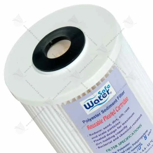 فیلتر قابل شستشو 10 اینچ جامبو 5 میکرون-واتر سیف - Industrial Polyester Pleated Sediment Removal Filter 10inch Jumbo 5micron_WaterSafe