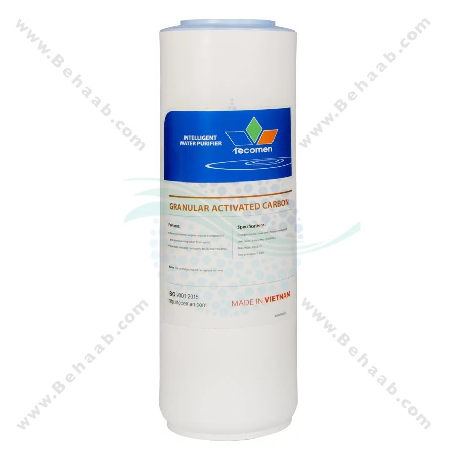 پک 3 عددی فیلتر تصفیه آب تکومن - Tecomen 3-Stage 10 Inch Water Filter Cartridge Set PP GAC CTO