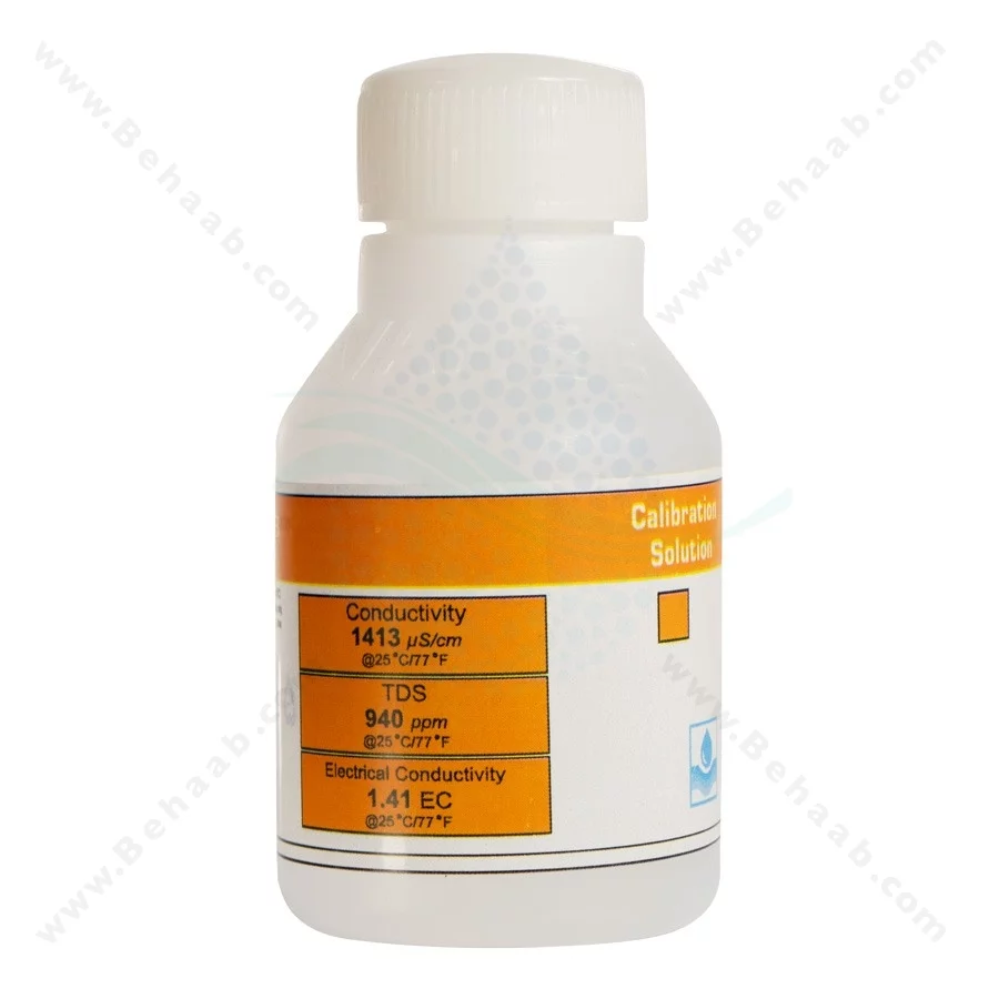 محلول کالیبراسیون هدایت الکتریکی 1413 میکروزیمنس حجم 100 سی سی واهب - EC Calibration Solution 1413 µS/cm Vaheb 100 cc