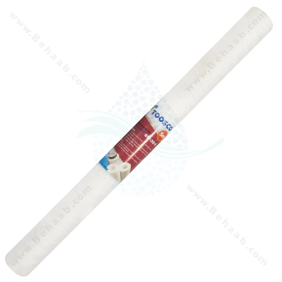 فیلتر نخ تابیده 30 اینچ اسلیم توس 5 میکرون SW-30-5 - 30 Inch 5 Micron String Wound Filter Cartridges TOOSCO SW-30-5