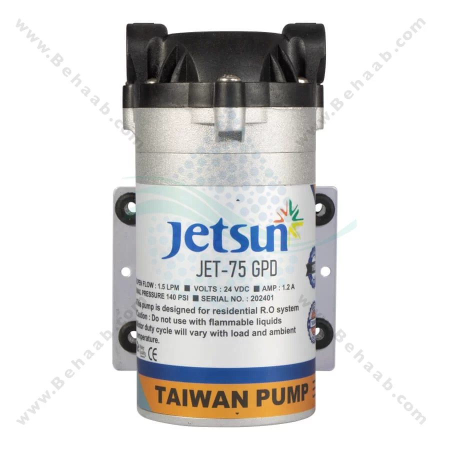 پمپ تصفیه آب خانگی جت سان مدل JET-75 GPD - Reverse Osmosis Booster Pumps 24V Jetsun JET-75 GPD