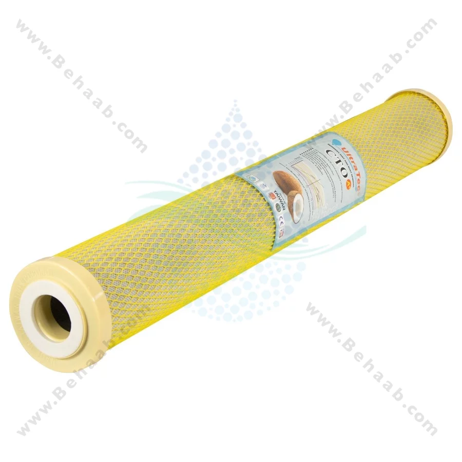 فیلتر کربن بلاک 20 اینچ اسلیم اولتراتک - 20 inch Slim Carbon Block Water Filter Cartridge ULTRATEC