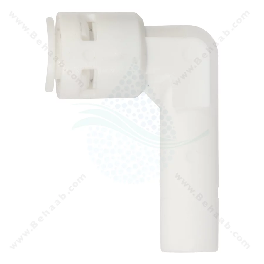 زانو سه هشتم میله ای به یک چهارم فیتینگی - Elbow Connector 3/8" Stem × 1/4" Push-Fit