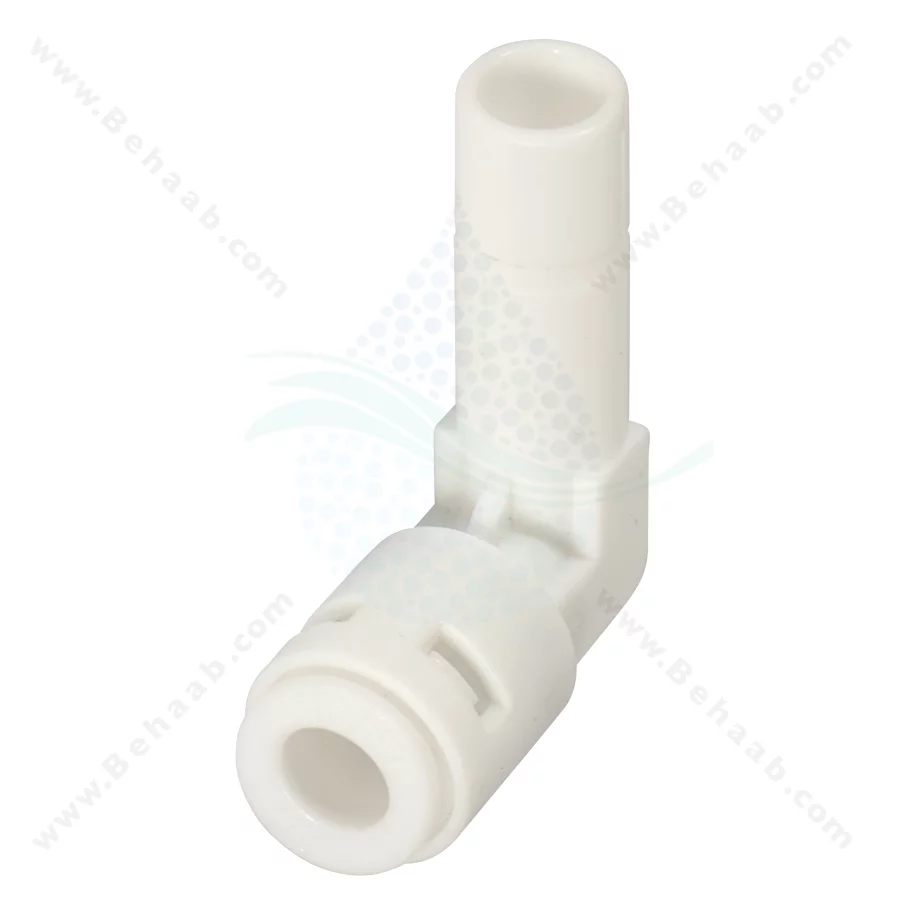 زانو سه هشتم میله ای به یک چهارم فیتینگی - Elbow Connector 3/8" Stem × 1/4" Push-Fit