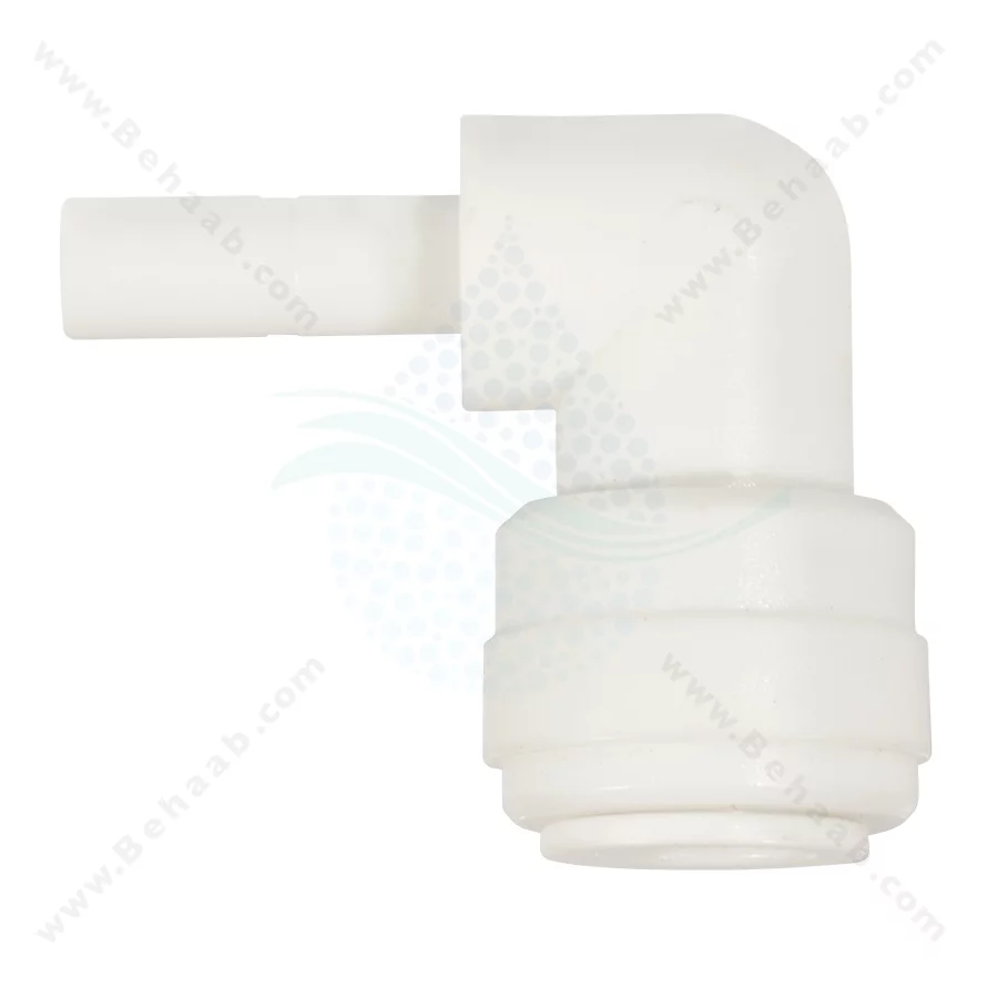 زانو یک چهارم میله ای به سه هشتم فیتینگی - Elbow Connector 1/4" Stem × 3/8" Push-Fit