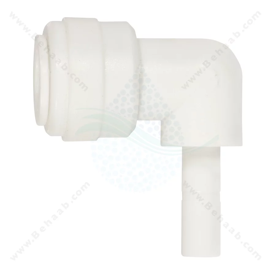 زانو یک چهارم میله ای به سه هشتم فیتینگی - Elbow Connector 1/4" Stem × 3/8" Push-Fit