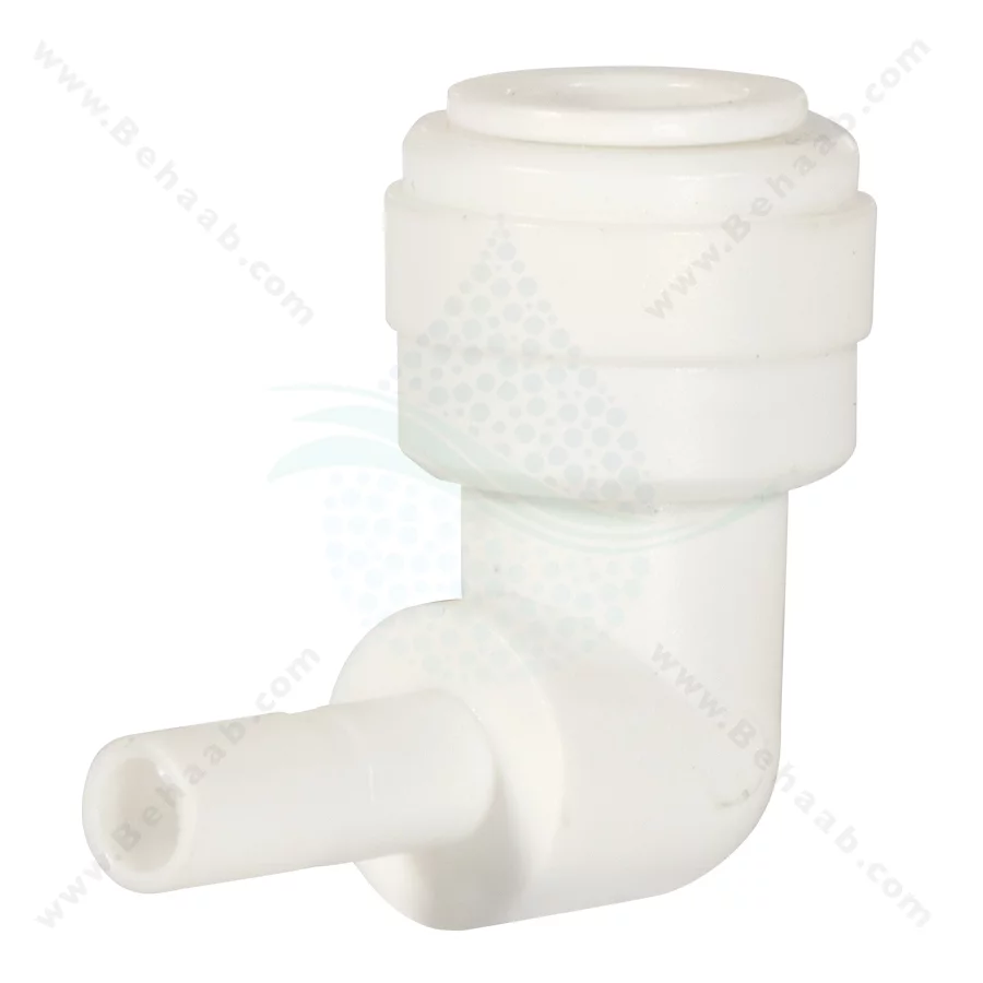 زانو یک چهارم میله ای به سه هشتم فیتینگی - Elbow Connector 1/4" Stem × 3/8" Push-Fit