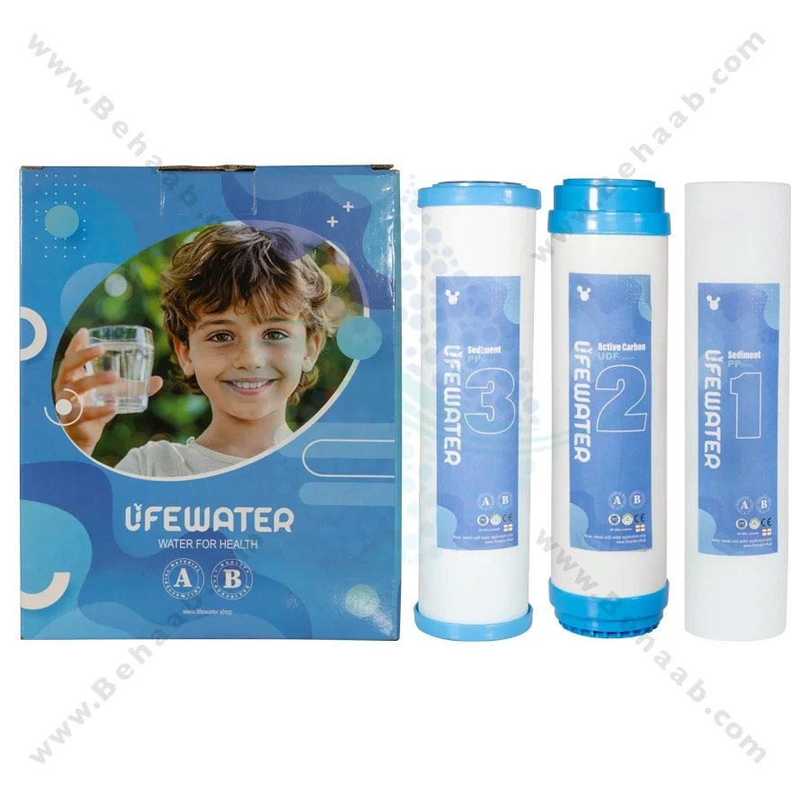 پک 3 عددی فیلتر تصفیه آب لایف واتر - Lifewater 3-Stage 10 Inch Water Filter Cartridge Set PP GAC CTO