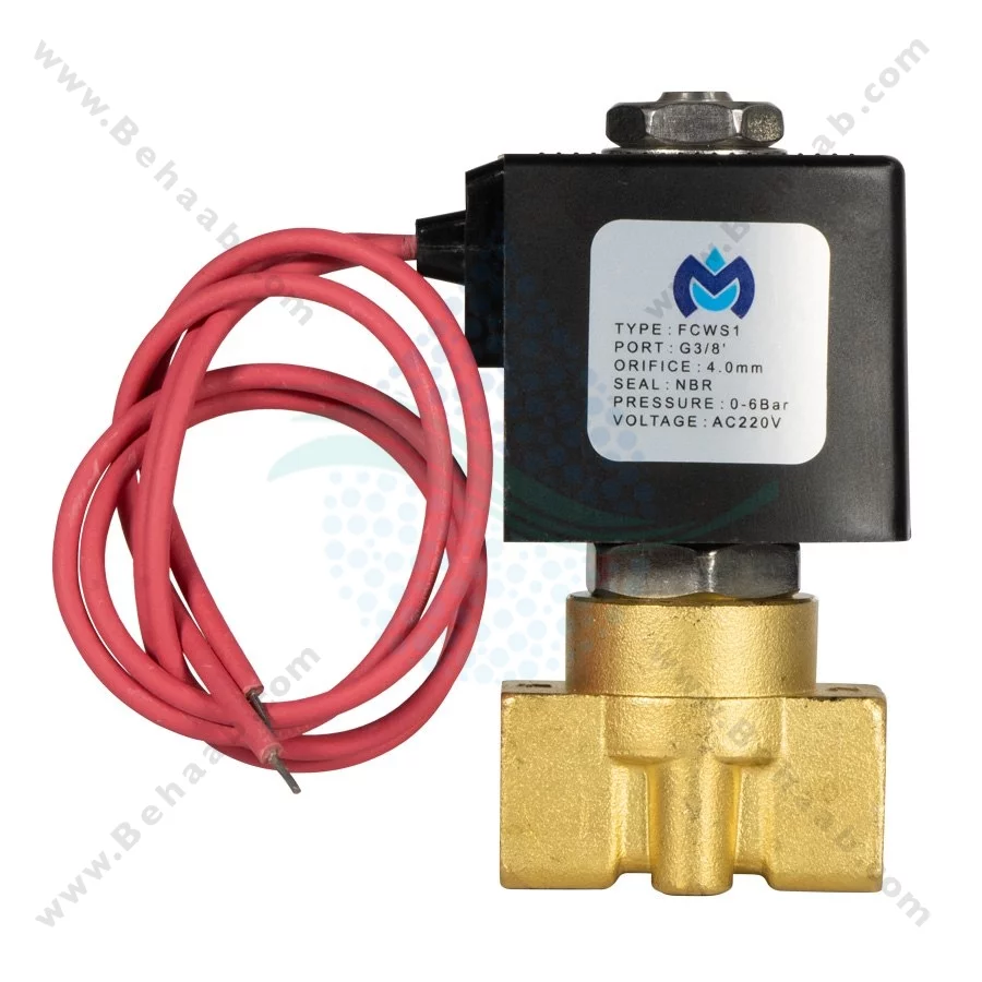 شیر برقی تصفیه آب 220 ولت ورودی 3/8 اینچ برنجی مدل FCWS1 - 3/8inch FCWS1 Ro Solenoid Valve 220V AC