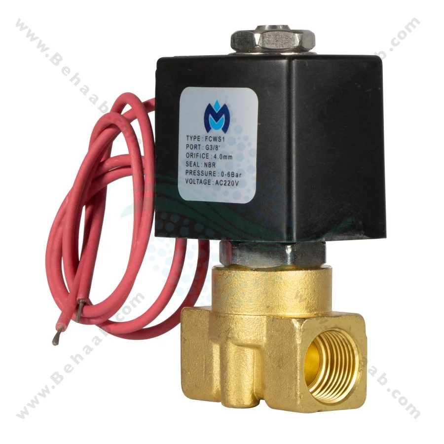 شیر برقی تصفیه آب 220 ولت ورودی 3/8 اینچ برنجی مدل FCWS1 - 3/8inch FCWS1 Ro Solenoid Valve 220V AC
