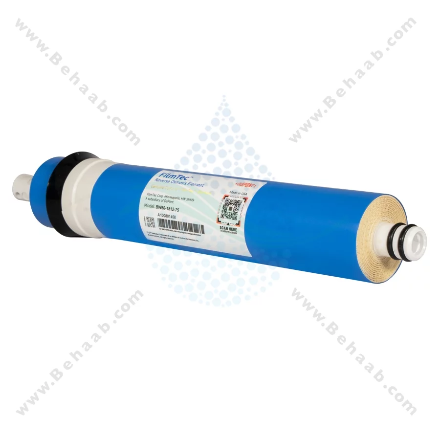 فیلتر ممبران فیلمتک 75 گالن مدل BW60-1812-75 اورجینال - Filmtec BW60-1812-75 75 GPD Reverse Osmosis RO Membrane
