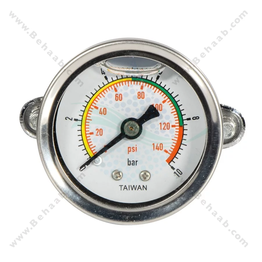 گیج فشار تصفیه آب 10 Bar کوچک مدل WPG-08 روغنی - Water Pressure Gauge 0-10 Bar Oil-Filled WPG-08 Taiwan