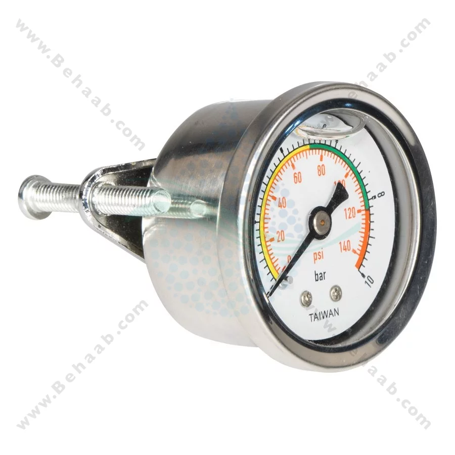 گیج فشار تصفیه آب 10 Bar کوچک مدل WPG-08 روغنی - Water Pressure Gauge 0-10 Bar Oil-Filled WPG-08 Taiwan