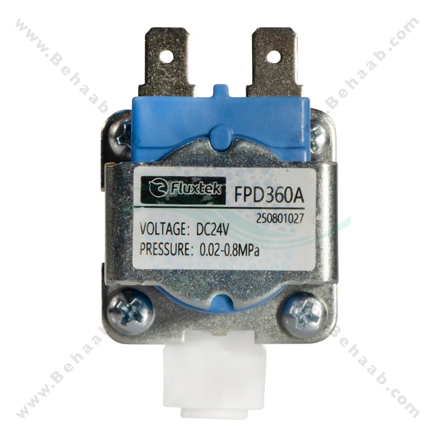 شیر برقی تصفیه آب فلکستک مدل FPD360A - Fluxtek FPD360A 24V DC 1/4" Quick Connect Solenoid Valve for RO Water Purifier