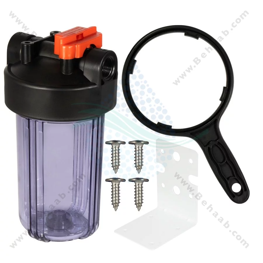 هوزینگ 10 اینچ جامبو ورودی 1 اینچ جتسان - Jetsun 10 Inch Jumbo Clear Water Filter Housing Single Stage with 1 Inch BSP Ports
