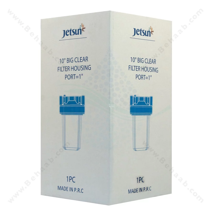 هوزینگ 10 اینچ جامبو ورودی 1 اینچ جتسان - Jetsun 10 Inch Jumbo Clear Water Filter Housing Single Stage with 1 Inch BSP Ports