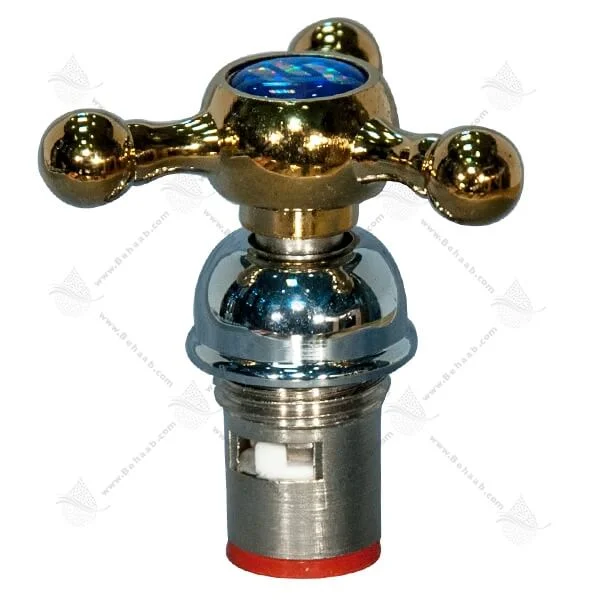 مغزی درشت شیر برداشت با فلکه-طلایی - Faucet Acsessories Big with valve Yellow