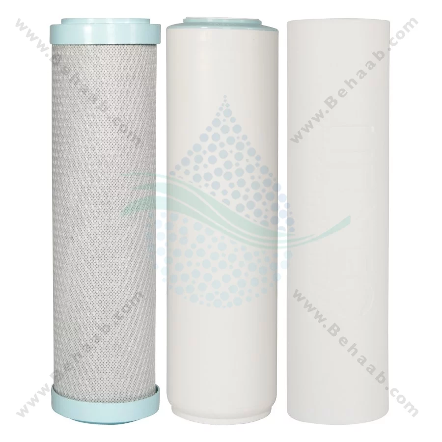 پک 3 عددی فیلتر تصفیه آب لیفوتک - LifoTec 3-Stage 10 Inch Water Filter Cartridge Set PP GAC CTO