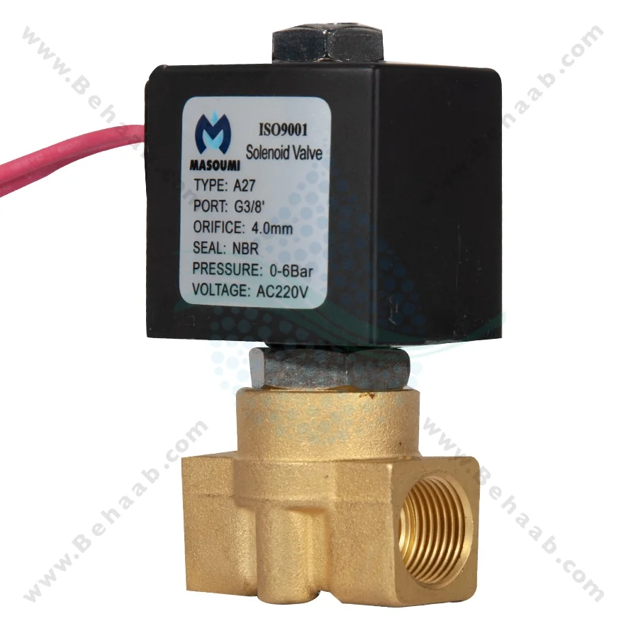 شیر برقی تصفیه آب نیمه صنعتی معصومی مدل A27 - 220V AC Ro Solenoid Valve Masoumi A27