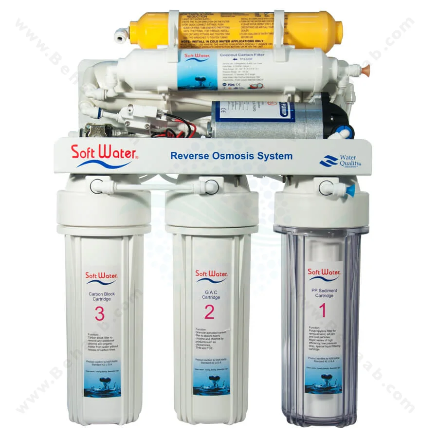 دستگاه تصفیه آب سافت واتر 6 مرحله تایوانی بدون پایه - SoftWater 6Stage RO Water Purification System
