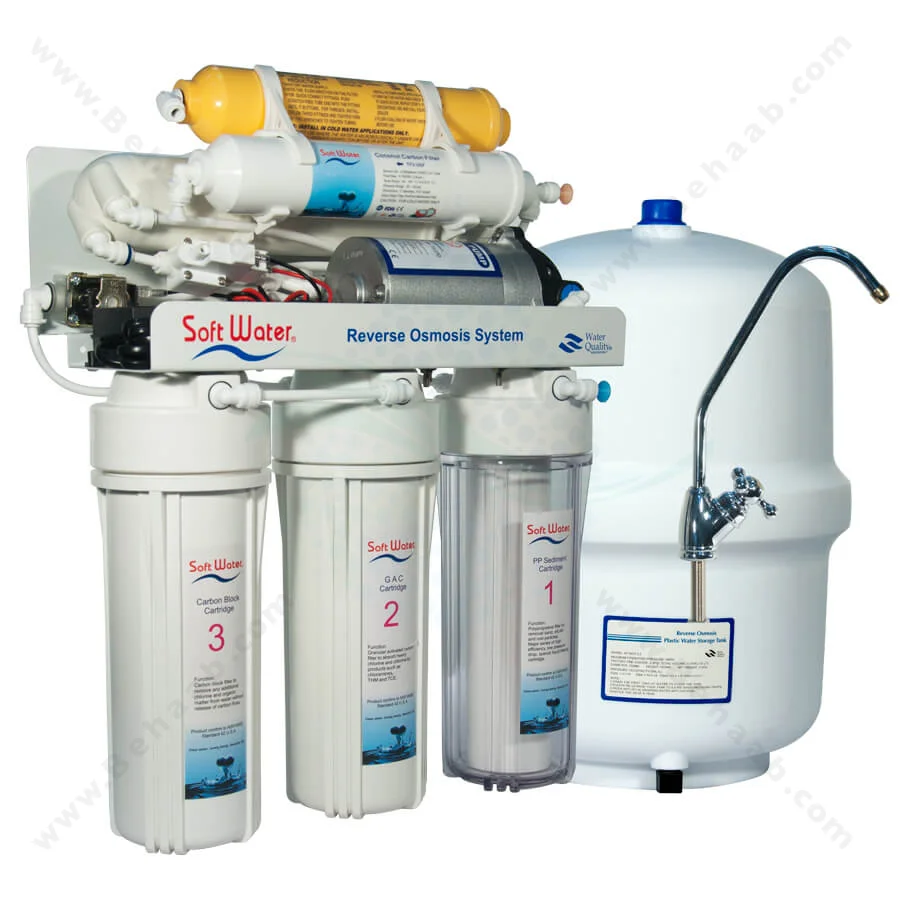 دستگاه تصفیه آب سافت واتر 6 مرحله تایوانی بدون پایه - SoftWater 6Stage RO Water Purification System