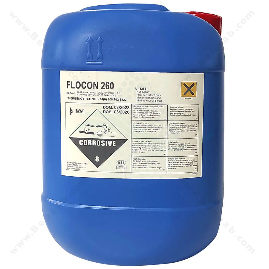 آنتی اسکالانت فلوکن مدل 260 - 25 کیلوگرمی - BWA Flocon 260 Antiscalant 25 kg