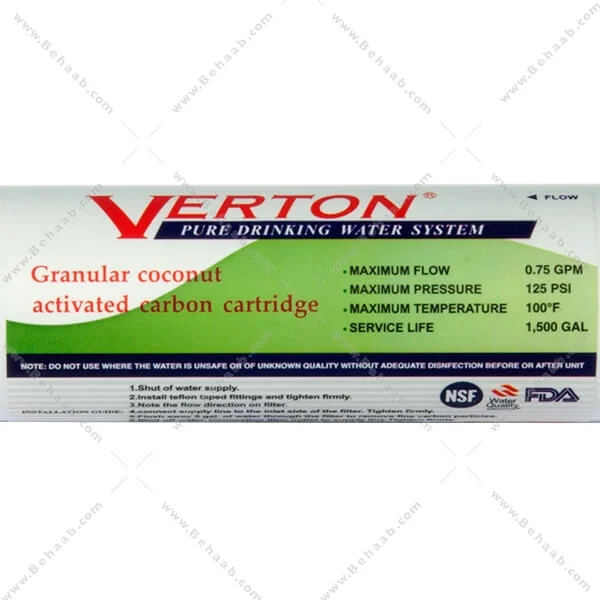 فیلتر پست کربن ورتون فیتینگی - Post Activated Carbon PAC Water Filter Verton With Quick Connect Fittings