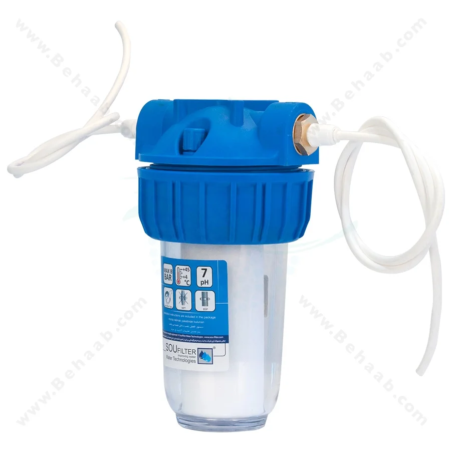 رسوب گیر کولر آبی با فیلتر الیاف و پلی فسفات 7 اینچ - Anti Scaling Swamp Water Filter cooler with PP and Polyphosphate