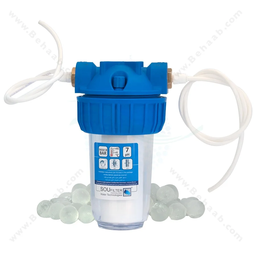 رسوب گیر کولر آبی با فیلتر الیاف و پلی فسفات 7 اینچ - Anti Scaling Swamp Water Filter cooler with PP and Polyphosphate