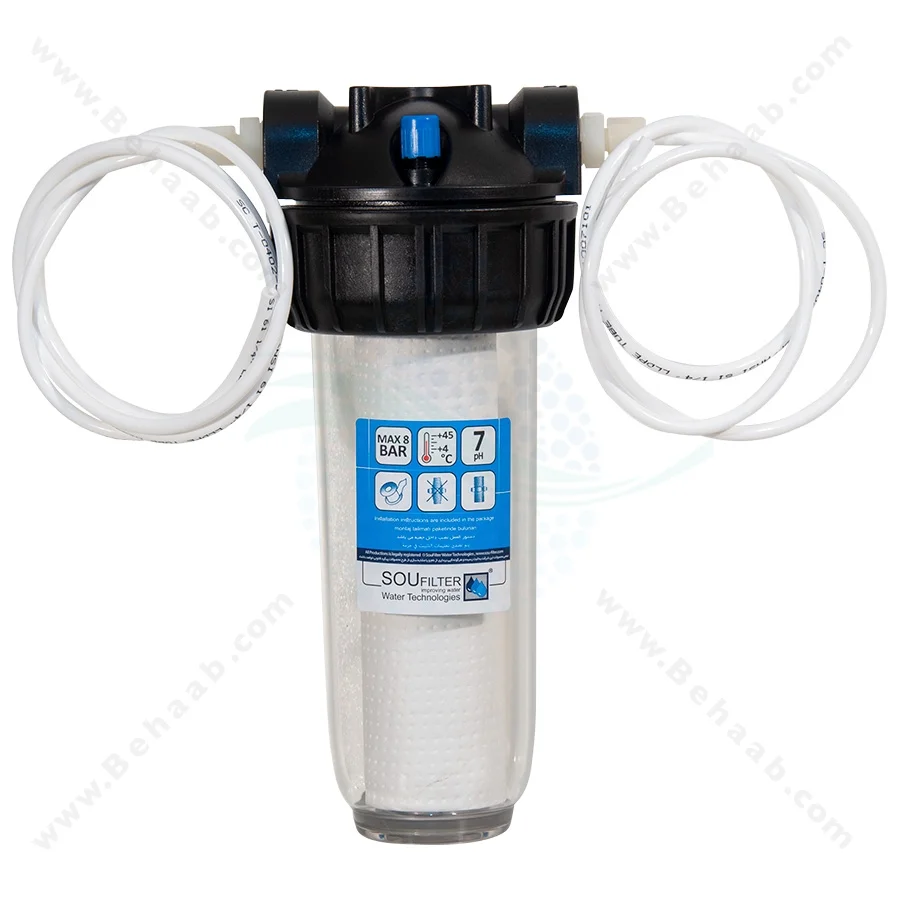 رسوب گیر کولر آبی با فیلتر الیاف و پلی فسفات 10 اینچ - Anti Scaling Swamp Water Filter cooler with PP and Polyphosphate 10 Inch