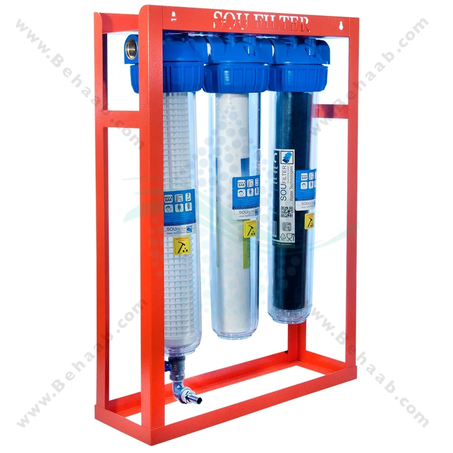 پیش تصفیه آب WHF26 توری الیاف کربن - Whole House Water Filtration System Model WHF26 with NET - PP - GAC Water Filter