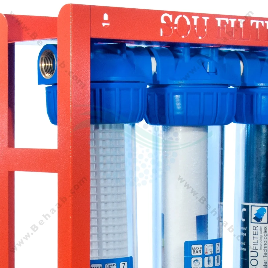 پیش تصفیه آب WHF26 توری الیاف کربن - Whole House Water Filtration System Model WHF26 with NET - PP - GAC Water Filter