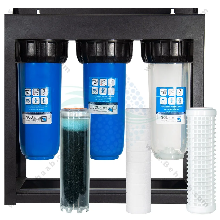 پیش تصفیه آب WHF51 توری الیاف کربن - Whole House Water Filtration System Model WHF51 with NET - PP - GAC Water Filter