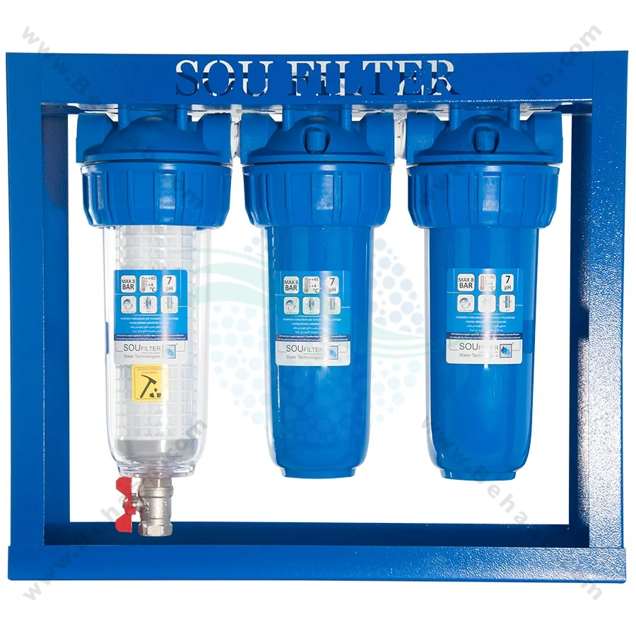 پیش تصفیه آب WHF51 توری الیاف کربن - Whole House Water Filtration System Model WHF51 with NET - PP - GAC Water Filter