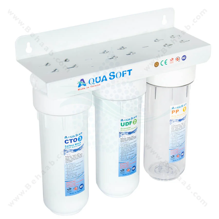 تصفیه آب سه مرحله آکوا سافت BEH-F02 - Aquasoft 3 Stage Water Filtration System Model BEH-F02