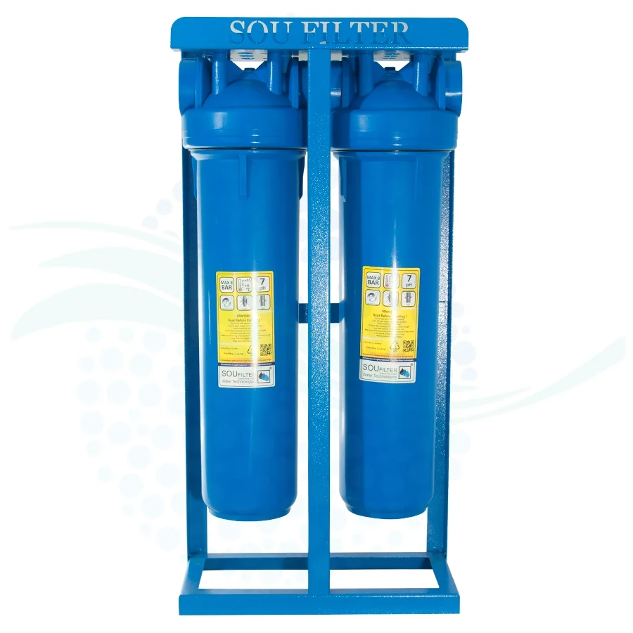 هوزینگ جامبو 20 اینچ 2 مرحله ورودی 1 اینچ - 2 stage 20 inch Jumbo Water Filter Housings Soufilter