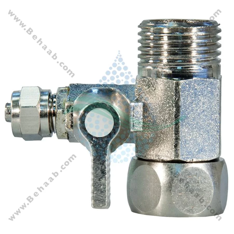 سه راه استیل با شیر ورودی تصفیه آب - RO Feed Water Adapter 1/2 Inch to 1/4 Inch Faucet Water Filter Ball Valve Tap Tee Connector Valve