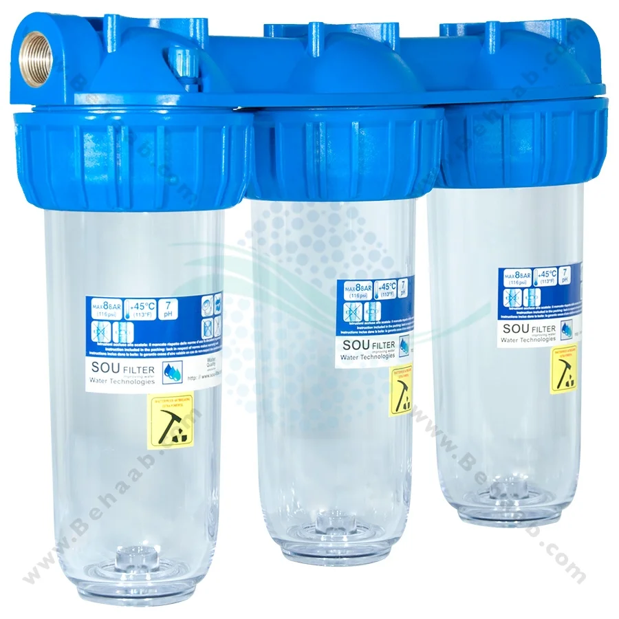 پیش تصفیه آب WHF55 الیاف کربن کربن - Whole House Water Filtration System Model WHF55 with PP - GAC - CTO Water Filter