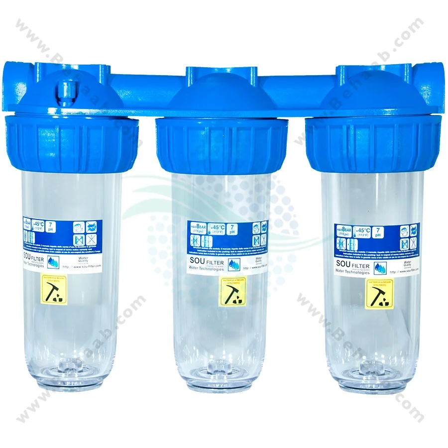 پیش تصفیه آب WHF55 الیاف کربن کربن - Whole House Water Filtration System Model WHF55 with PP - GAC - CTO Water Filter