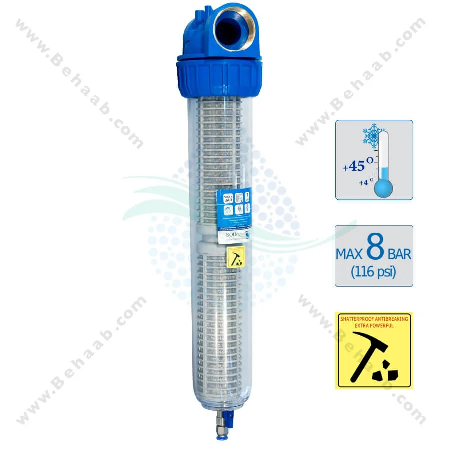 پیش تصفیه آب با فیلتر توری استیل 20 اینچ - Whole House Water Filtration System with NET Stainless Steel Water Filter