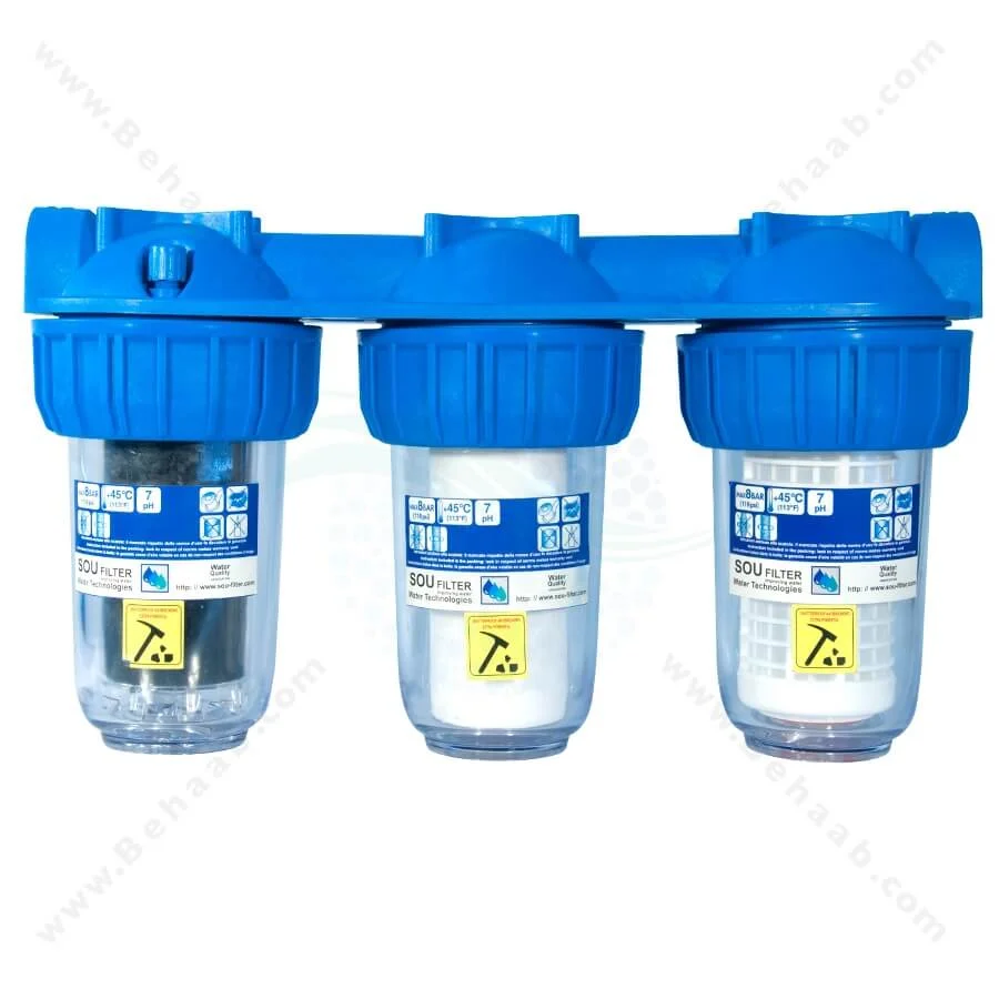 پیش تصفیه آب WHF76 توری الیاف کربن - Whole House Water Filtration System Model WHF76 with NET - PP - GAC Water Filter