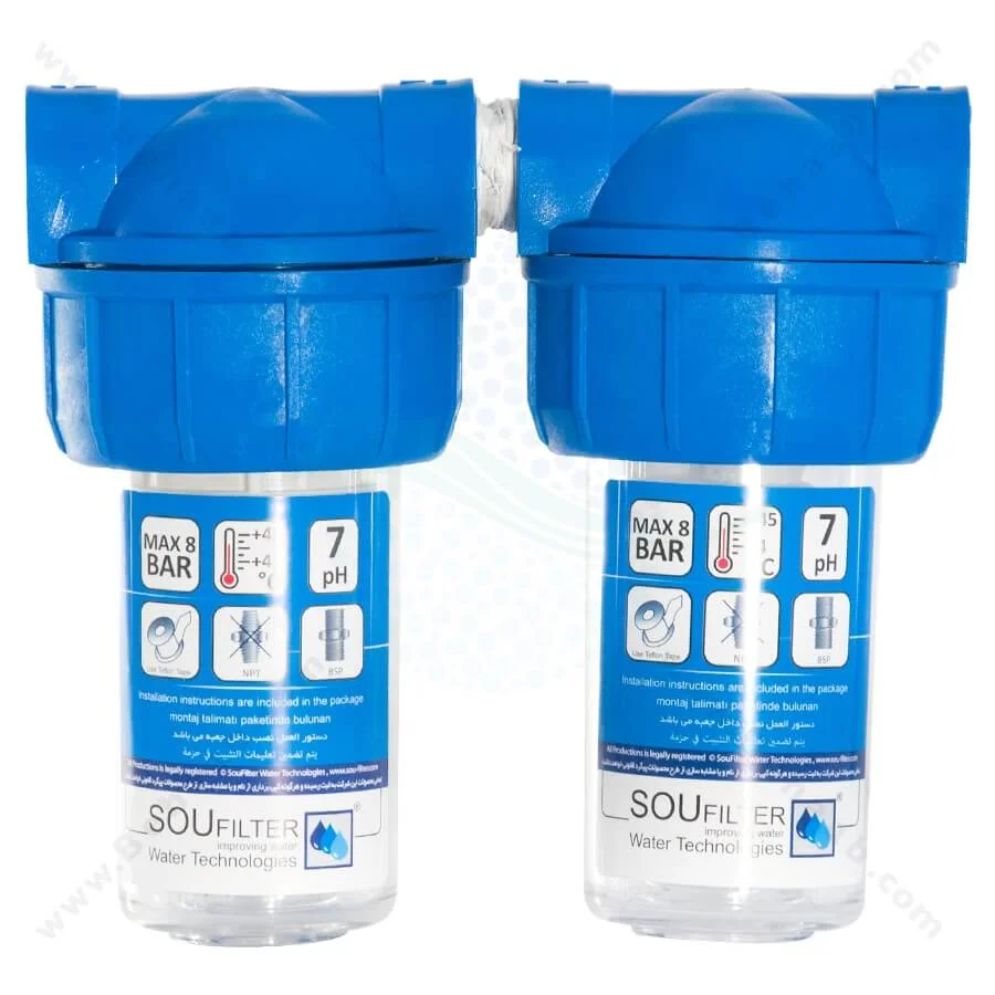 رسوب گیر 2 مرحله ای پکیج و آبگرمکن سوفیلتر - Polyphosphate And Net Filter 2 Stage Heating System Sofilter