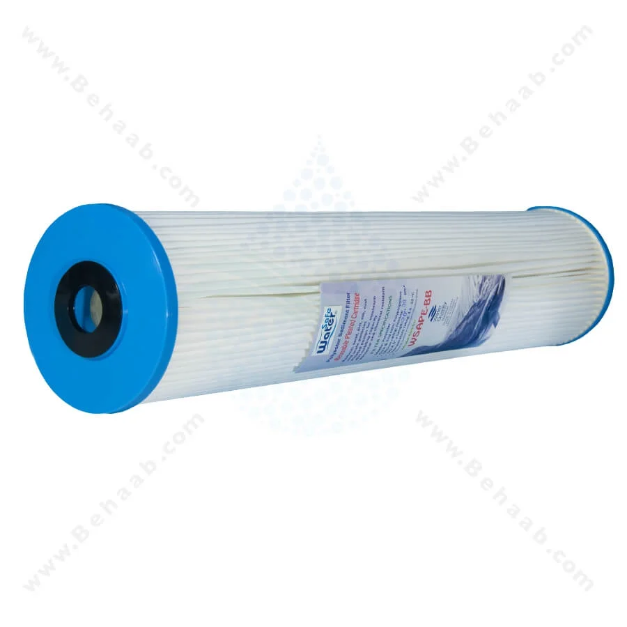 فیلتر قابل شستشو واترسیف 20 اینچ جامبو 30 میکرون - Industrial Polyester Pleated Sediment Removal Filter 20 inch Jumbo 30 micron WaterSafe