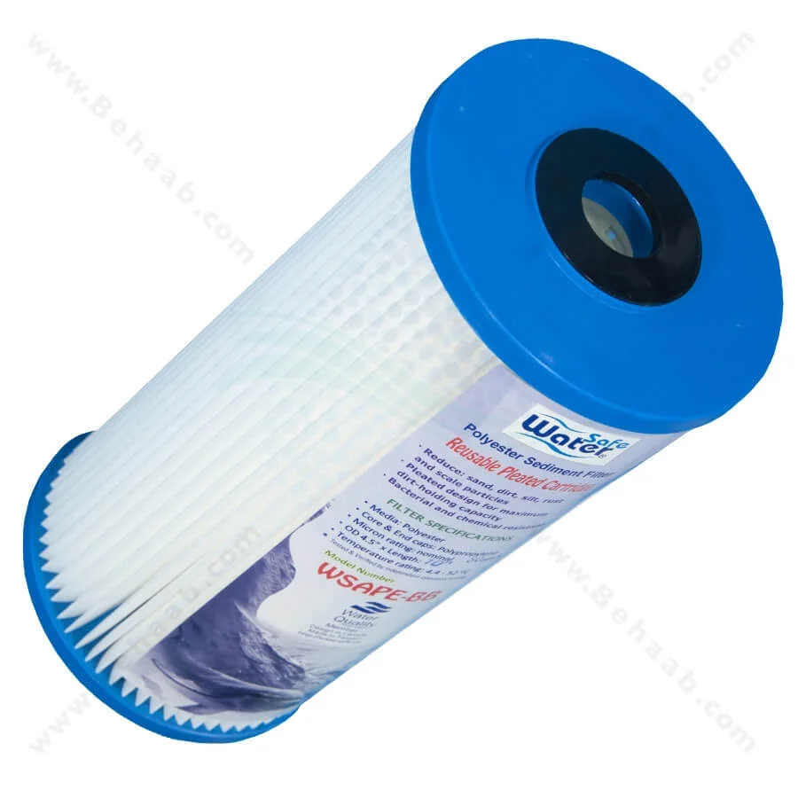 فیلتر پلی استر واتر سیف 10 اینچ جامبو 30 میکرون - Industrial Polyester Pleated Sediment Removal Filter 10 inch Jumbo30 micron WaterSafe