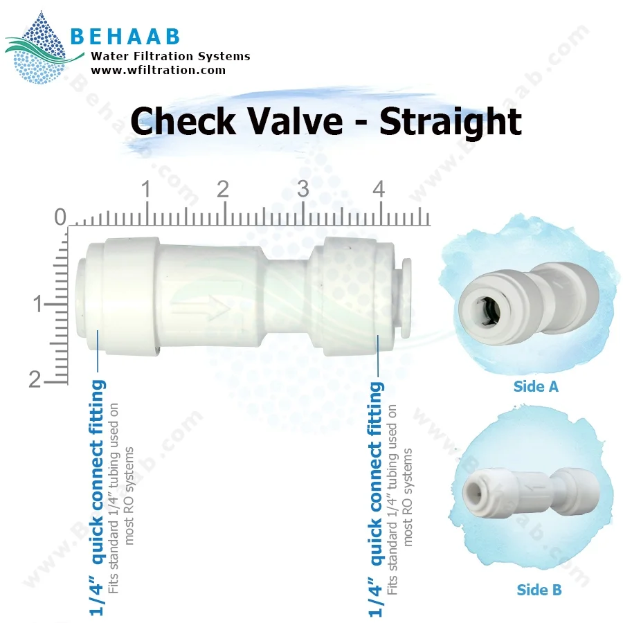 رابط شلنگ یک طرفه - RO Fitting Check Valve – Straight