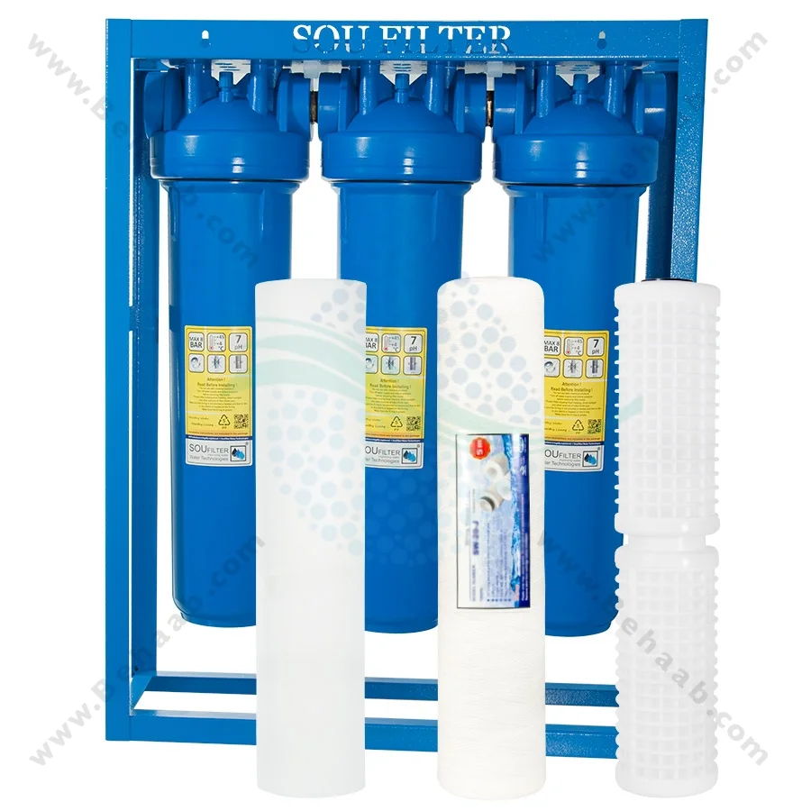 پیش تصفیه آب جامبو WHF4 توری نخی الیاف - Whole House Water Filtration System Model WHF4 with NET - String Wound - PP Water Filter