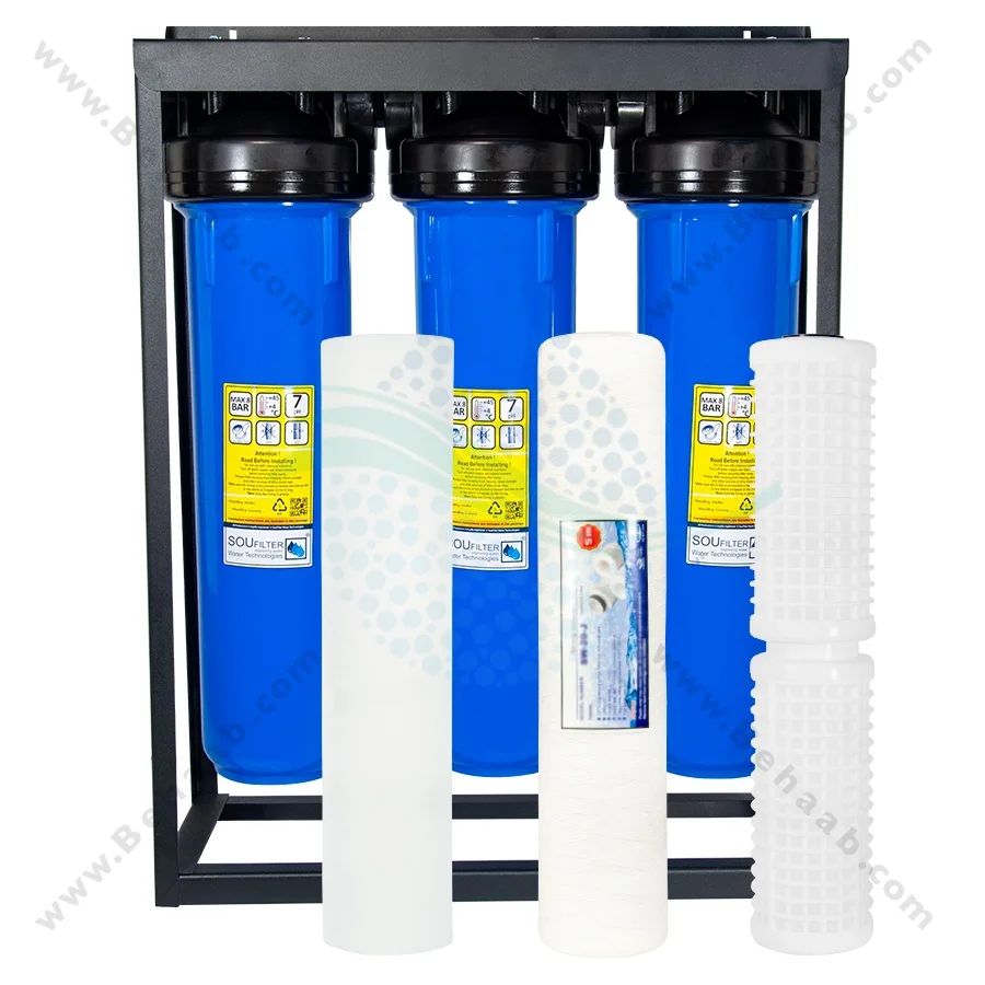 پیش تصفیه آب جامبو WHF4 توری نخی الیاف - Whole House Water Filtration System Model WHF4 with NET - String Wound - PP Water Filter