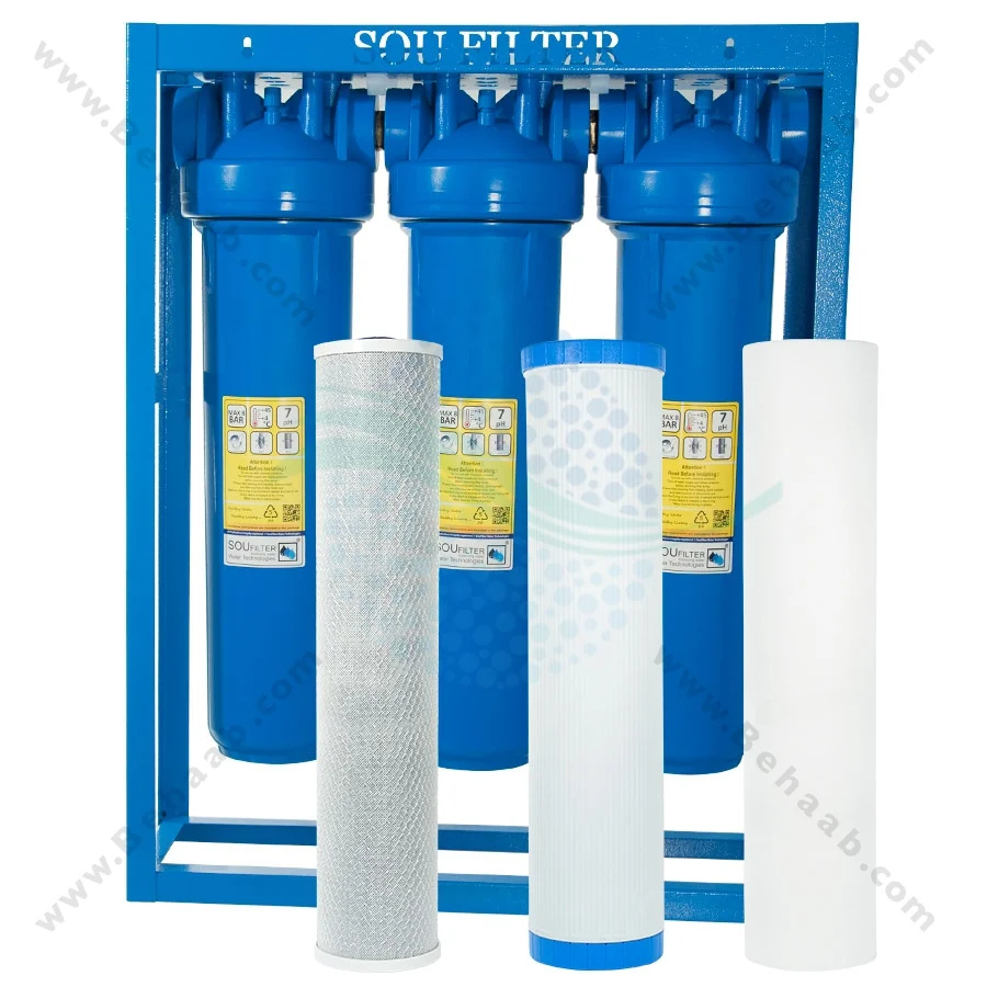 پیش تصفیه آب جامبو WHF2 الیاف کربن کربن - Whole House Water Filtration System Model WHF2 with PP - GAC - CTO Water Filter